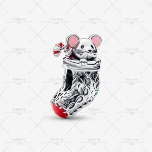 Pandora Festive Mouse & Stocking Charm|Pendant